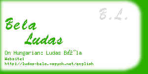 bela ludas business card